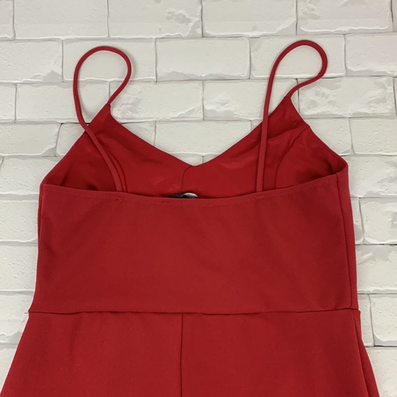 Lulus V neck Tank Style Layered Dress Mini Size Medium New NWT Brick red - Picture 6 of 12